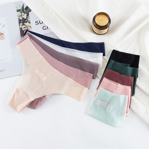 กางเกงในผู้หญิงแบบ T-Back สีพื้น ไร้ตะเข็บ เอวต่ำ ผ้าไหมน้ำแข็ง คุณภาพสูง แบบ G-String - Product Image 1