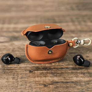 Funda Protectora para Auriculares Bluetooth Portátiles, Funda de Cuero Genuino de Alta Calidad con Gancho para Sony WF-1000XM5 - Product Image 5