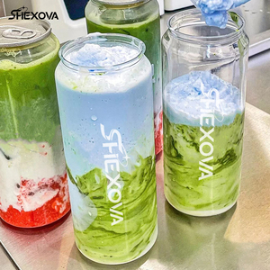 Tùy chỉnh rõ ràng Pet lọ nhựa lật nắp hàng đầu cho đồ uống năng lượng nước trái cây trà-sinh thái thân thiện leakproof đồ uống container tùy chỉnh - Product Image 1