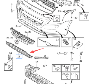 Grille inférieure de pare-chocs avant et prise d'air de qualité d'origine Volvo OE 31353311 pour Volvo <span class=keywords><strong>V40</strong></span>. - Product Image 6