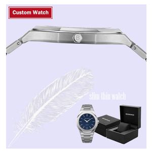 Customize Japan Movement Men <b>Watch</b> <b>Waterproof</b> Slim Thin Keep Moving Wristwatch Gold Engraved Logo Ultra Thin <b>Watches</b> for Men - Product Image 2
