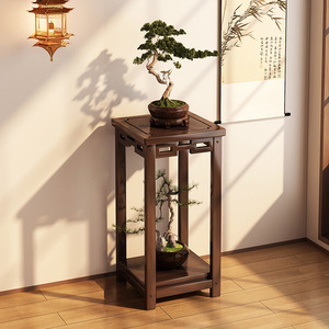 Nuevo estante para macetas de estilo chino, soporte para plantas de interior de lujo para sala de estar u oficina, soporte para bonsáis de madera maciza para piso. - Product Image 4