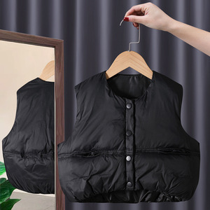 Children's Winter Down Cotton Vest Solid Color Thickening For Boys And Girls Short Style - Product Image 2