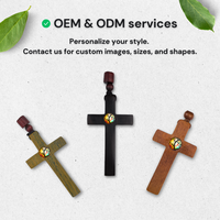 NFC Croix Collier Bracelet Ensemble 13.56MHz Bois De Santal Verre Cire et Cordon Quotidien Bible Christian OEM/ODM Versets Sans Charge RFID