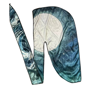 Durags personnalisés en gros avec logo, imprimés double face, pour hommes, en satin de soie, velours, polyester, motif dessin animé, designer, pour hommes - Product Image 4