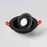 Spot encastré COB orientable 3W 5W 7W 12W, en aluminium, moderne, noir et blanc, éclairage commercial LED pour plafond