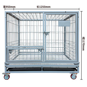 Fournitures pour animaux de compagnie Cage à chien pliable en tuyau de fer ovale de haute qualité 48 pouces Cage de transport empilable pour chien avec roues - Product Image 1