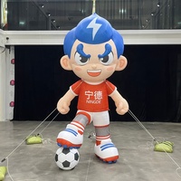 Personnage de dessin animé de footballeur gonflable géant de 3 m/9,84 pi, jouet en peluche gonflable, publicité gonflable, mascotte personnalisée gonflable