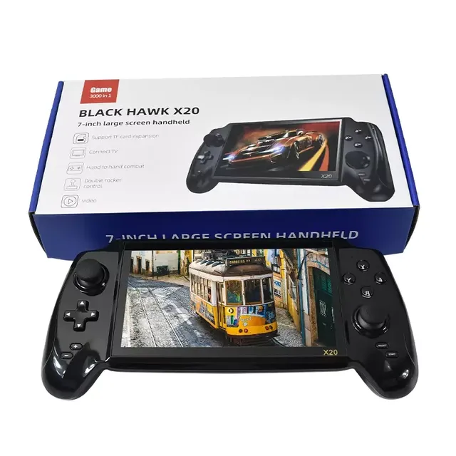X20 Portable Retro 7.0 Inch HD Screen Video Game Console Children's Gift 3000 Built-In Games Music/Video Player Wired Connection