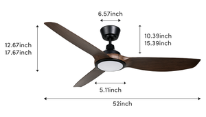 Ventiladores <span class=keywords><strong>de</strong></span> <span class=keywords><strong>Techo</strong></span> LED Modernos y Silenciosos <span class=keywords><strong>de</strong></span> Gran Tamaño <span class=keywords><strong>con</strong></span> 3 Aspas <span class=keywords><strong>de</strong></span> ABS y Mando a Distancia Motor DC para Sala <span class=keywords><strong>de</strong></span> Estar y Oficina en Casa - Product Image 3