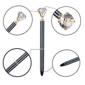 Logotipo personalizado pluma de diamante de diamantes de oro rosa de cristal regalo de boda, recuerdo de la pluma - Product Image 3