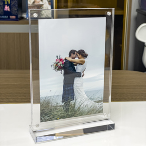 Marco de fotos de mesa acrílica con servicios de fundición y corte Transparente 5x7 pulgadas Plástico duradero para mostrar recuerdos - Product Image 3