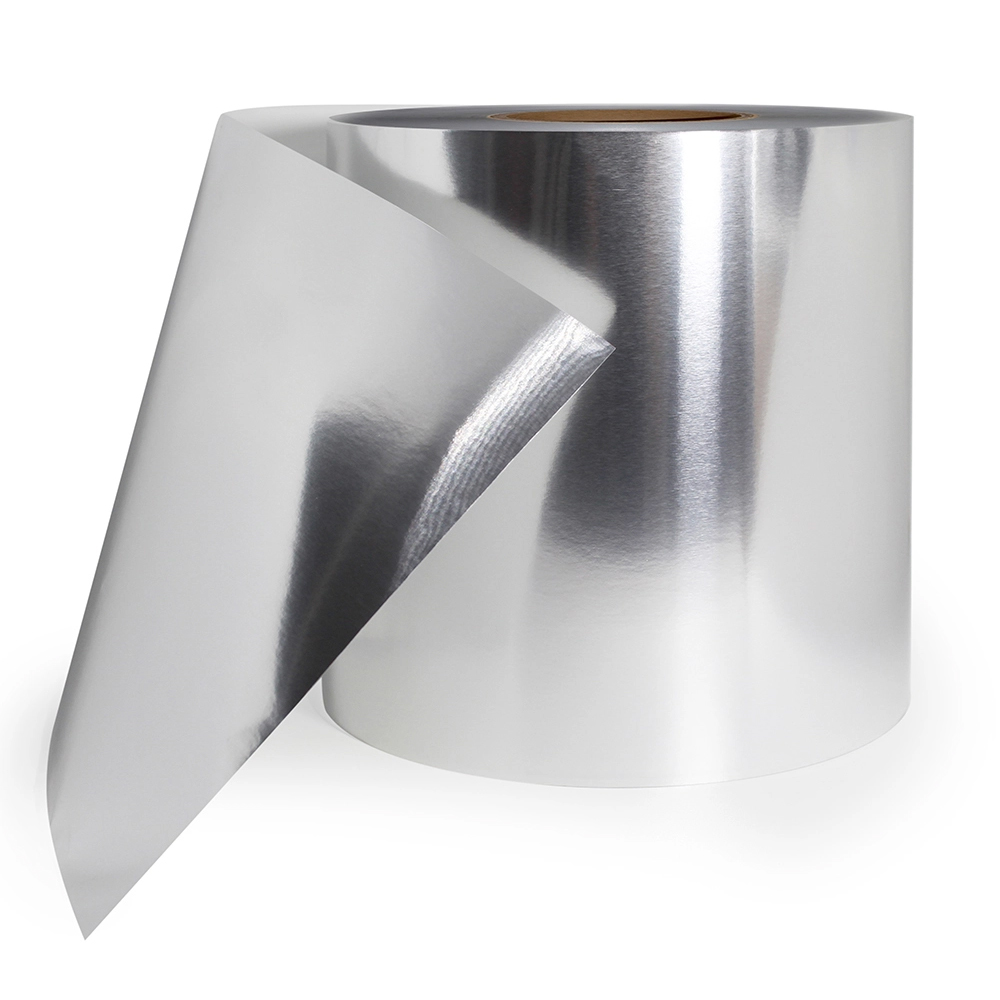 50μm Bright Silver Metallized Shiny PP Self Adhesive Sticker Polypropylene Label Roll for Packaging