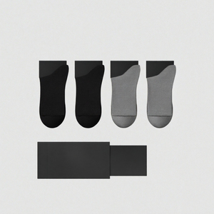 Chaussettes basses noires et grises en mélange de coton, respirantes et extensibles, pour le sport et le quotidien, unisexe, vente en gros, OEM - Product Image 2