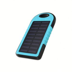 Chargeur solaire portable haute qualité haute capacité 5000 mAh avec lampe torche LED et mini-banques d'alimentation solaires avec porte-clés - Product Image 3