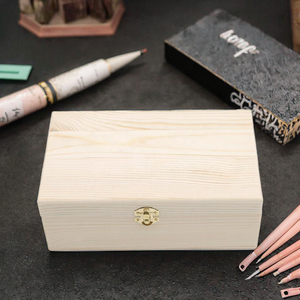 New Arrival Eco-Friendly Durable White <b>Wooden</b> <b>Storage</b> <b>Box</b> Large Space Clamshell Rectangle Container Customizable Poker Cards - Product Image 3