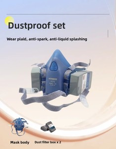 Ppe tái sử dụng Silicone nửa mặt nạ Mặt nạ lọc bụi và độc hại mặt nạ khí cho mỏ than và thuốc trừ sâu đánh bóng - Product Image 3