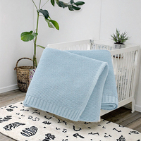 Nouvelle Couverture Bébé Tricotée en Coton Biologique 100% Anti-Boulochage pour Filles et Garçons, Idéale pour Nouveau-nés, Vente en Gros