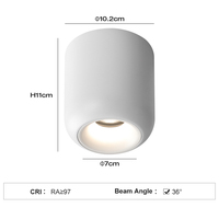 PULUOTI Spot LED de surface moderne 12W plafonnier projecteurs fixes avec CCT blanc chaud pour couloir intérieur