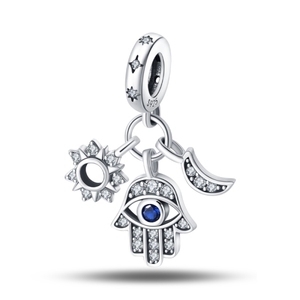 Zilveren Schattige Originele Diy Charme Meisje Jongen Cadeau Kraal Oog Hanger Bengelen Diy Bedels Sieraden Voor Originele Armband Ketting - Product Image 5