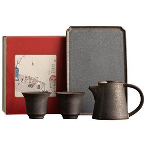Yusu Kung Fu <b>Tea</b> <b>Set</b> Stoneware Teapot With Two Cups <b>Gift</b> For Home Office Use - Product Image 5