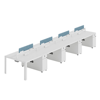 Meubles de bureau, poste de travail, table d'écriture complète, moderne, modulaire, 2, 4, 6, 8 places, poste de travail pour le personnel