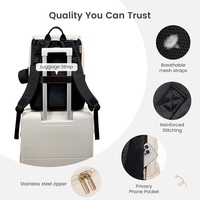 Sac à dos imperméable pour couches de bébé, idéal pour les voyages, avec matelas à langer, poches isothermes pour biberons, sangles de poussette, personnalisable