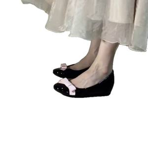 Nuevas Bailarinas Francesas 2026 con Bloques de Color y Lazo para Mujer, Zapatos Planos de Punta Baja con Tacón Oculto - Product Image 5