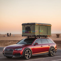 Tente de toit de voiture en aluminium Abs 4 5 personnes imperméable à l'eau Hardshell Large Roof Top Tent Hard Shell avec énergie solaire pour Jeep Car Ladder Pop-Up