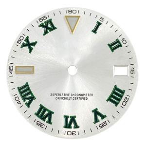 Imalatı 28.5mm boş yuvarlak izle NH35 Dial/36 otomatik hareket buz mavi aydınlık roma Sunray izle yüz parçaları - Product Image 4
