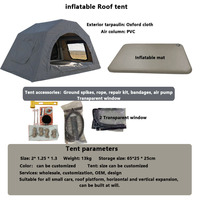 Carpa de Coche Inflable Oxford Impermeable para 3-4 Personas, de Apertura Automática Rápida, para Viajes Todoterreno en las Cuatro Estaciones, Nueva Llegada OEM