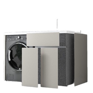 Front Loading <b>Washer</b> Cabinet With Sink Integrated Stainless Steel Laundry Cabinet Body For Balcony Use - Product Image 5