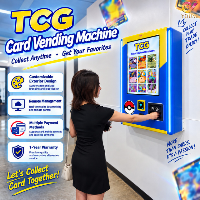 Wall Mounted Smart Mini Poke Trading Card TCG Vending Machine Wall Mounted with Card Reader for Anime Card Packs Business