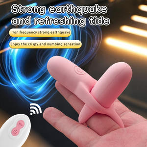 ויברטור מיני קליט בצורת כדור מסיליקון נטען עם שלט רחוק, ויברטור דילדו דו-צדדי רך, צעצועי מין לשימוש אישי ולזוגות - Product Image 2