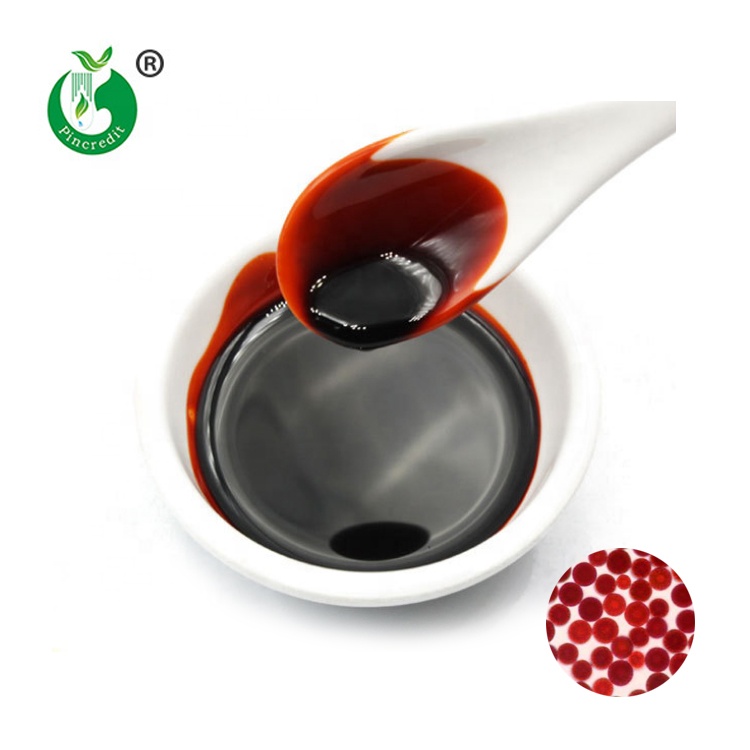 Haematococcus pluvialis สารสกัดจากของเหลวเครื่องสำอางน้ำมัน astaxanthin 10% จำนวนมาก