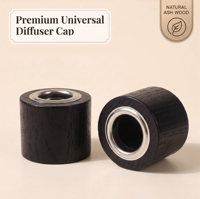 Tapa Difusora de Madera de Fresno WeWood de Vietnam, Negro Mate Teñido, con Inserto Metálico para Botella de Aceite Esencial, a Prueba de Fugas, para Aroma y Fragancia