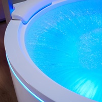 Baignoire d'angle autoportante moderne en fibre de verre acrylique pour 2 personnes, avec jets de spa hydro-massants écologiques, garantie 3 ans, idéale pour appartement