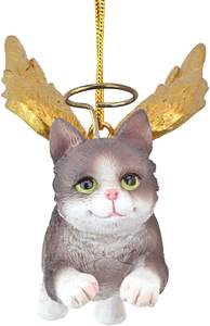 Pohon Natal Ornamen Polyresin Abu-abu Kucing Liburan Malaikat Kucing Ornamen Home Dekorasi Xmas Dekorasi Hadiah - Product Image 4