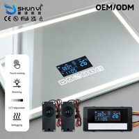 Interrupteur tactile à six touches avec écran LCD pour miroir, 12V/24V 5A, dégivreur radar CCT progressif pour miroir de courtoisie - Vente en gros