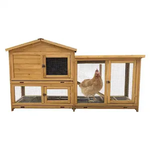 High quality outdoor hutch wood exporter mobile wooden chicken coop house standing small