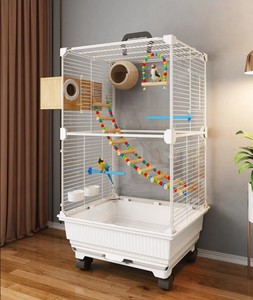 Gaiola Grande de Luxo para Pássaros, Branca, Personalizada, com Rodas, para Exterior, em Ferro Ecológico, para Papagaios - Oferta Imperdível - Product Image 3