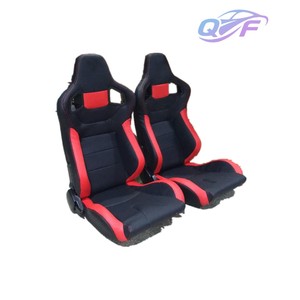 Nuevos Asientos de Carreras Tipo Bucket de Tela de Gamuza Roja, Asientos Deportivos Universales con Techo, Asientos para Tráfico Intenso - Product Image 2