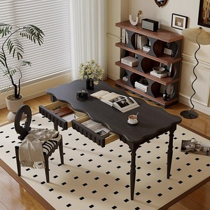 Căn hộ nhỏ bàn học giữa thế kỷ phong cách rắn gỗ bàn máy tính với pháp thiết kế Retro cho nhà hoặc văn phòng sử dụng - Product Image 1