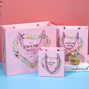 Hot bán tùy chỉnh sang trọng cảm ơn bạn Giấy Màu Hồng Túi hàng tạp hóa quần áo Boutique Bao bì Matte Túi giấy tùy chỉnh với logo - Product Image 1