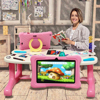 Tablet Anak 7 Inci Android 12 Quad Core Layar IPS 32GB 2GB RAM USB Tipe C Perangkat Pembelajaran Edukatif