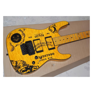 Flyoung Double Shake Ay Tanrıçası Elektro Gitar Ihlamur Gövde Parlak Kaplama 2 Plektrum Aktif Manyetik Akçaağaç Arka/Yan Kısım Abanoz - Product Image 2