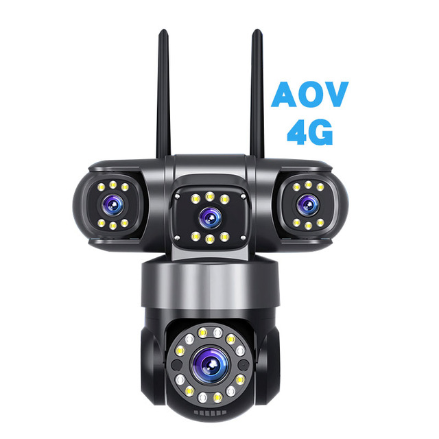 AOV 4G 720 Full View 4 Lens camera 8MP Outdoor WIFI Security AI Camera with Auto Tracking