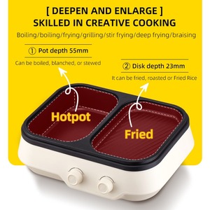 Casserole électrique multifonctionnelle compacte de 1,0 L avec couvercle en verre trempé 1300 W pour usage domestique et en camping-car - Product Image 4