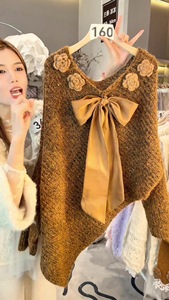Women's Bow Tie 3D Floral Knit Sweater Loose-fit <b>Sequin</b> Knit <b>Top</b> Fashion - Product Image 6
