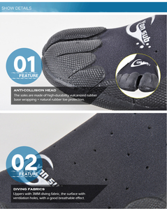 <span class=keywords><strong>Chaussures</strong></span> de plongée en néoprène de 3 mm, <span class=keywords><strong>chaussures</strong></span> d'eau pour kayak, protection renforcée de l'embout des orteils, protection thermique, bottes de plongée - Product Image 3
